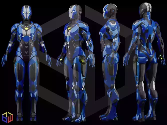 Iron Woman Pepper Potts Srt-1 Barracuda Suit  3D print model