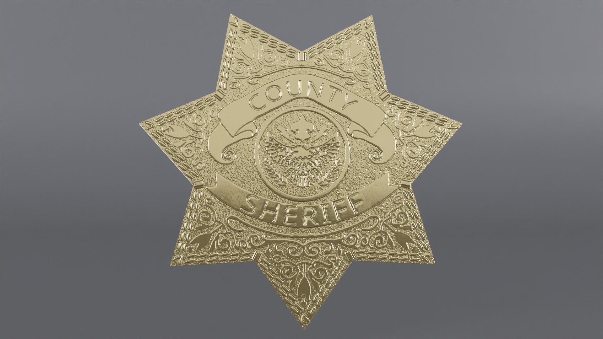 Sheriff Hat with Star PBR Low-poly 3D model_20