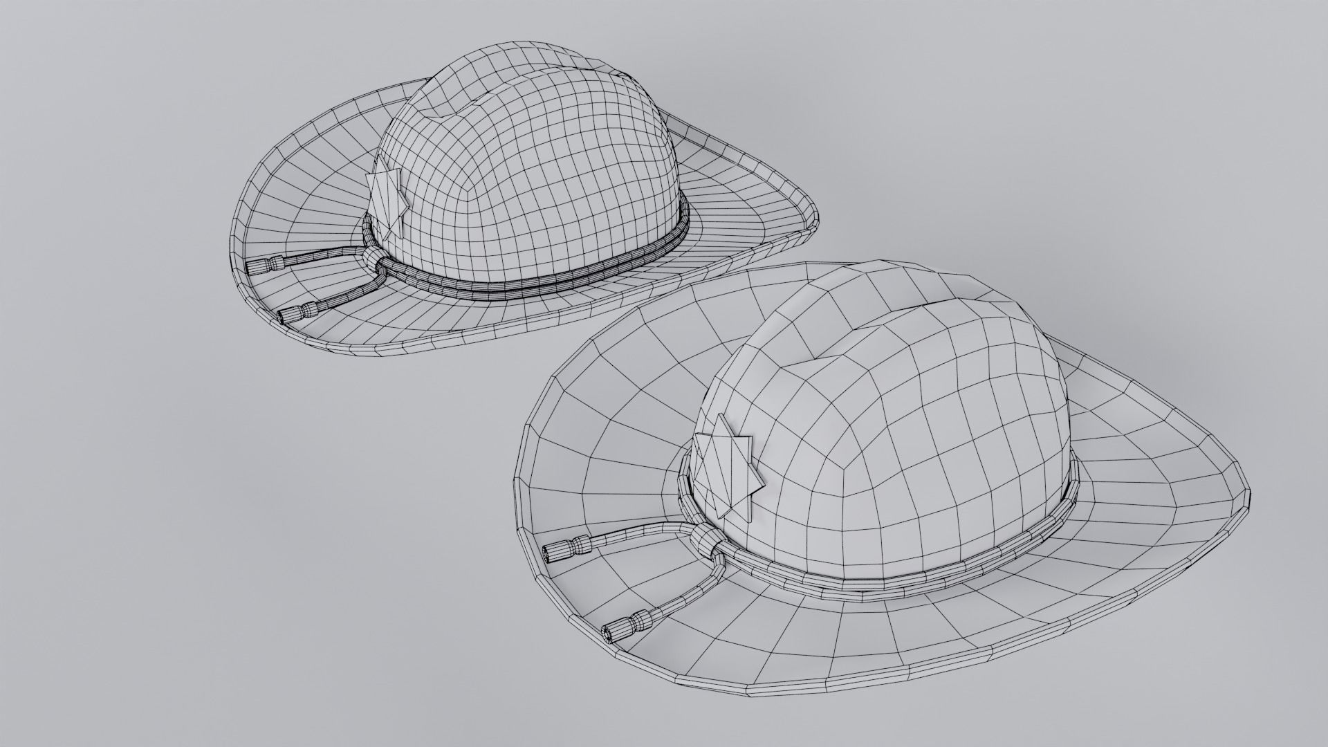 Sheriff Hat with Star PBR Low-poly 3D model_28