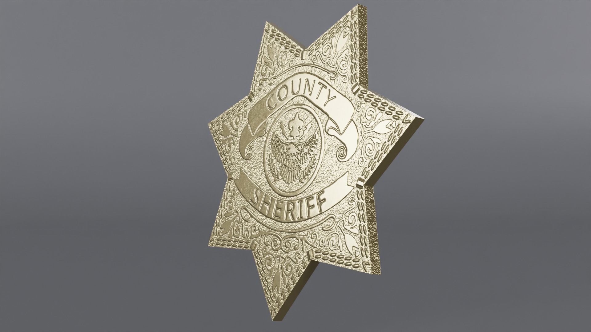 Sheriff Hat with Star PBR Low-poly 3D model_22