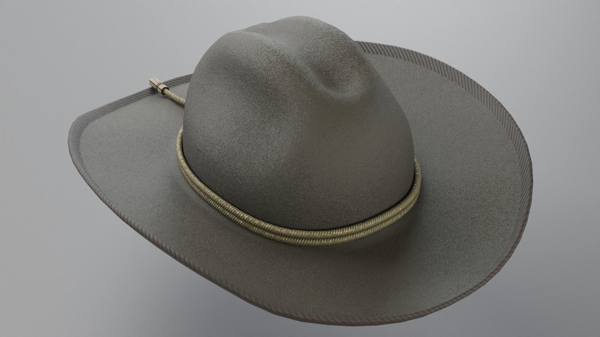 Sheriff Hat with Star PBR Low-poly 3D model_5