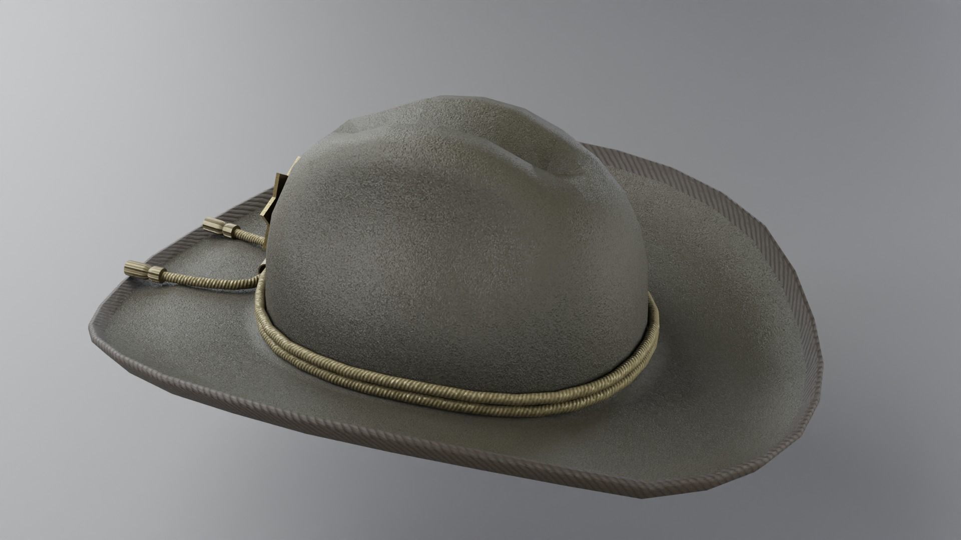 Sheriff Hat with Star PBR Low-poly 3D model_18