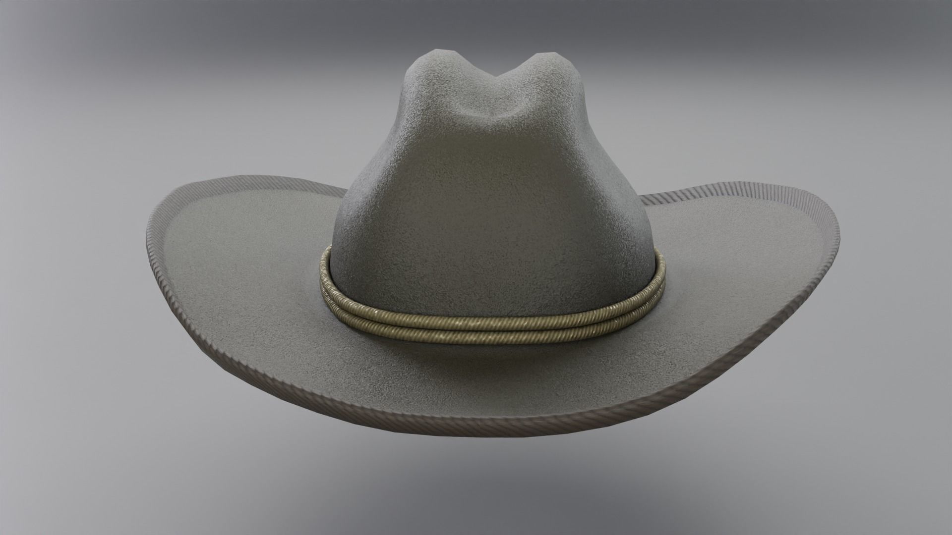 Sheriff Hat with Star PBR Low-poly 3D model_6