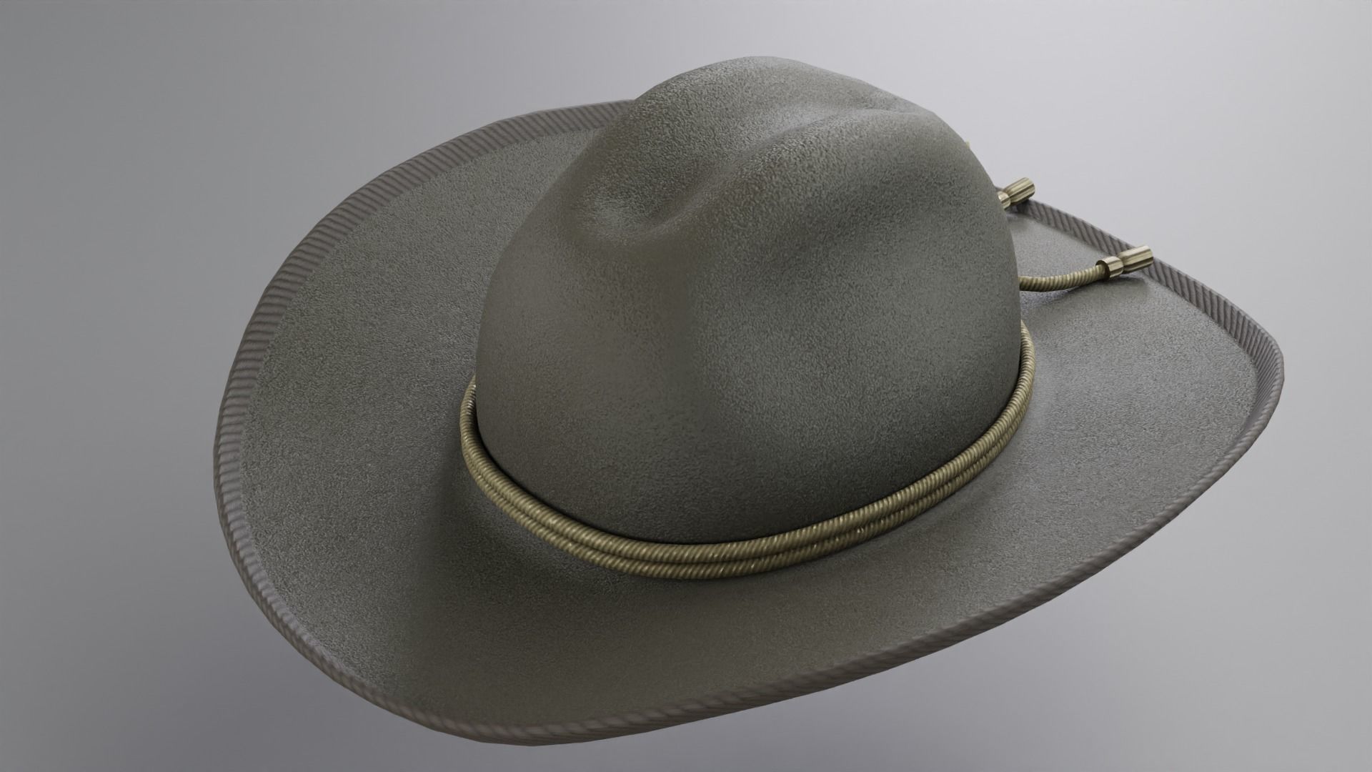 Sheriff Hat with Star PBR Low-poly 3D model_7