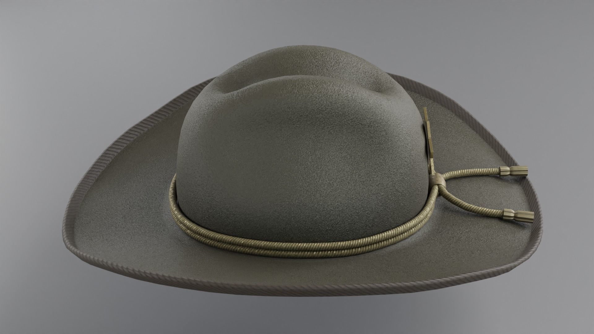 Sheriff Hat with Star PBR Low-poly 3D model_8