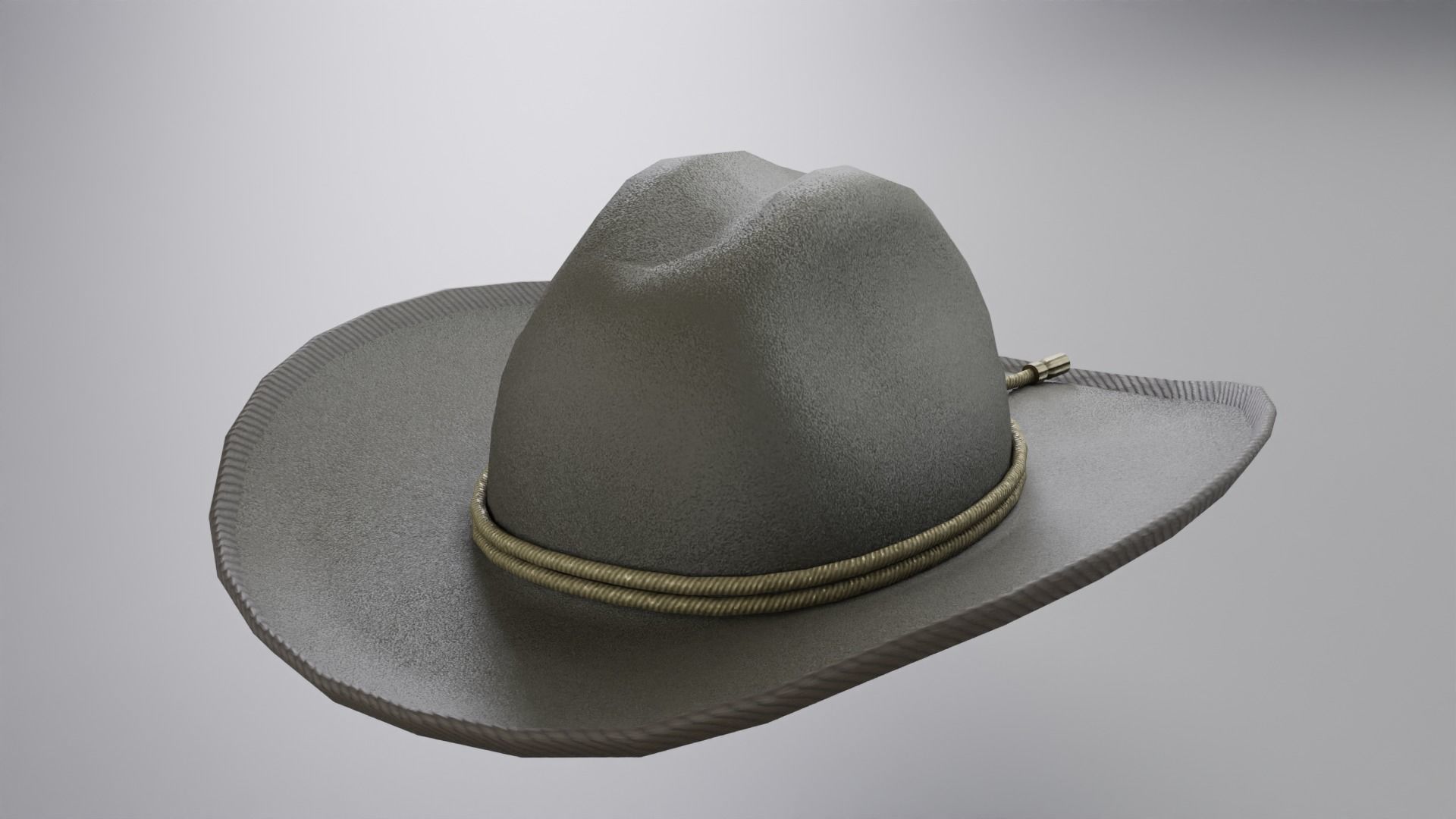 Sheriff Hat with Star PBR Low-poly 3D model_17