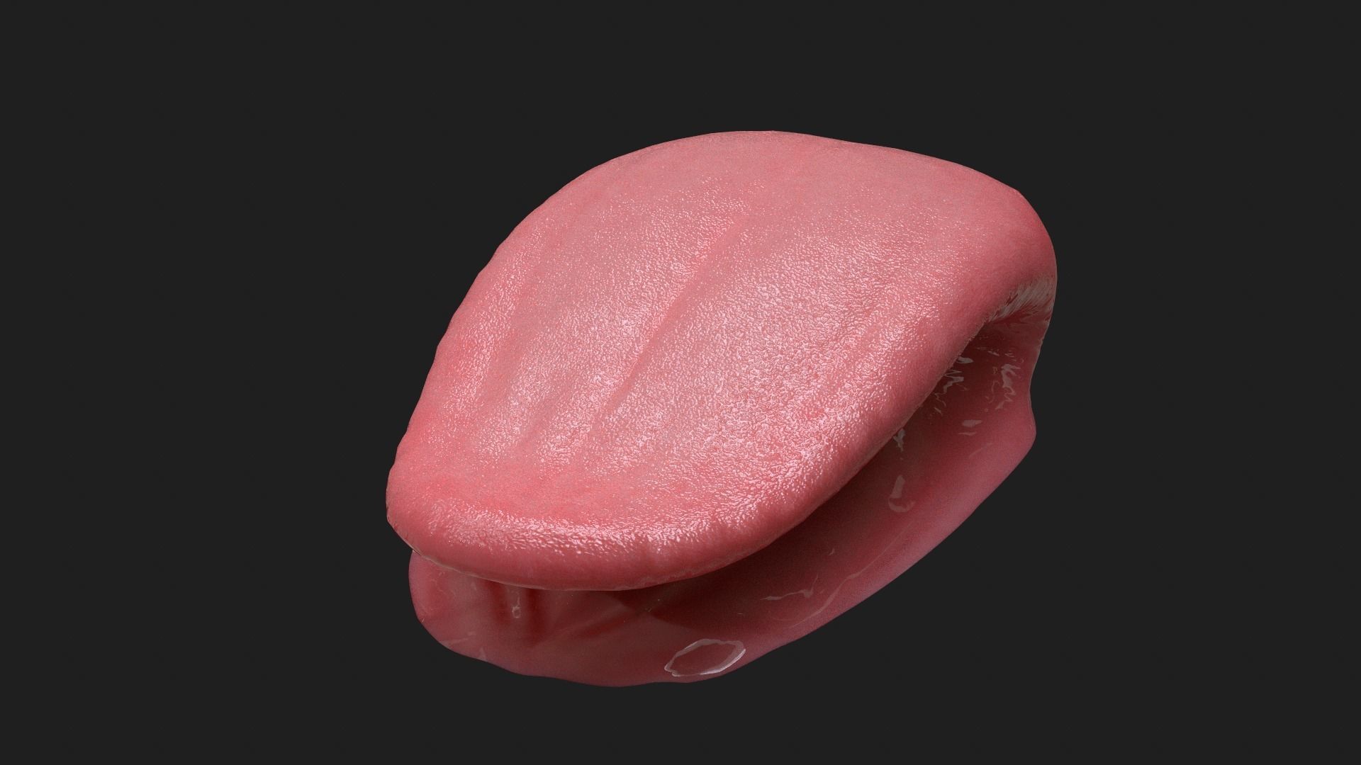 Mouth dental and tounge Low-poly 3D model_2
