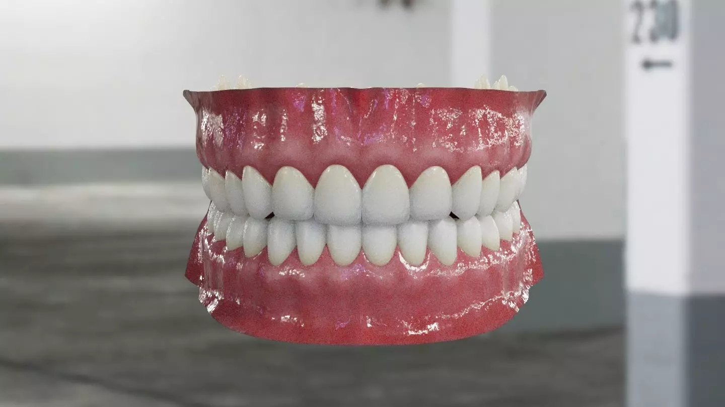 Mouth dental and tounge Low-poly 3D model_0