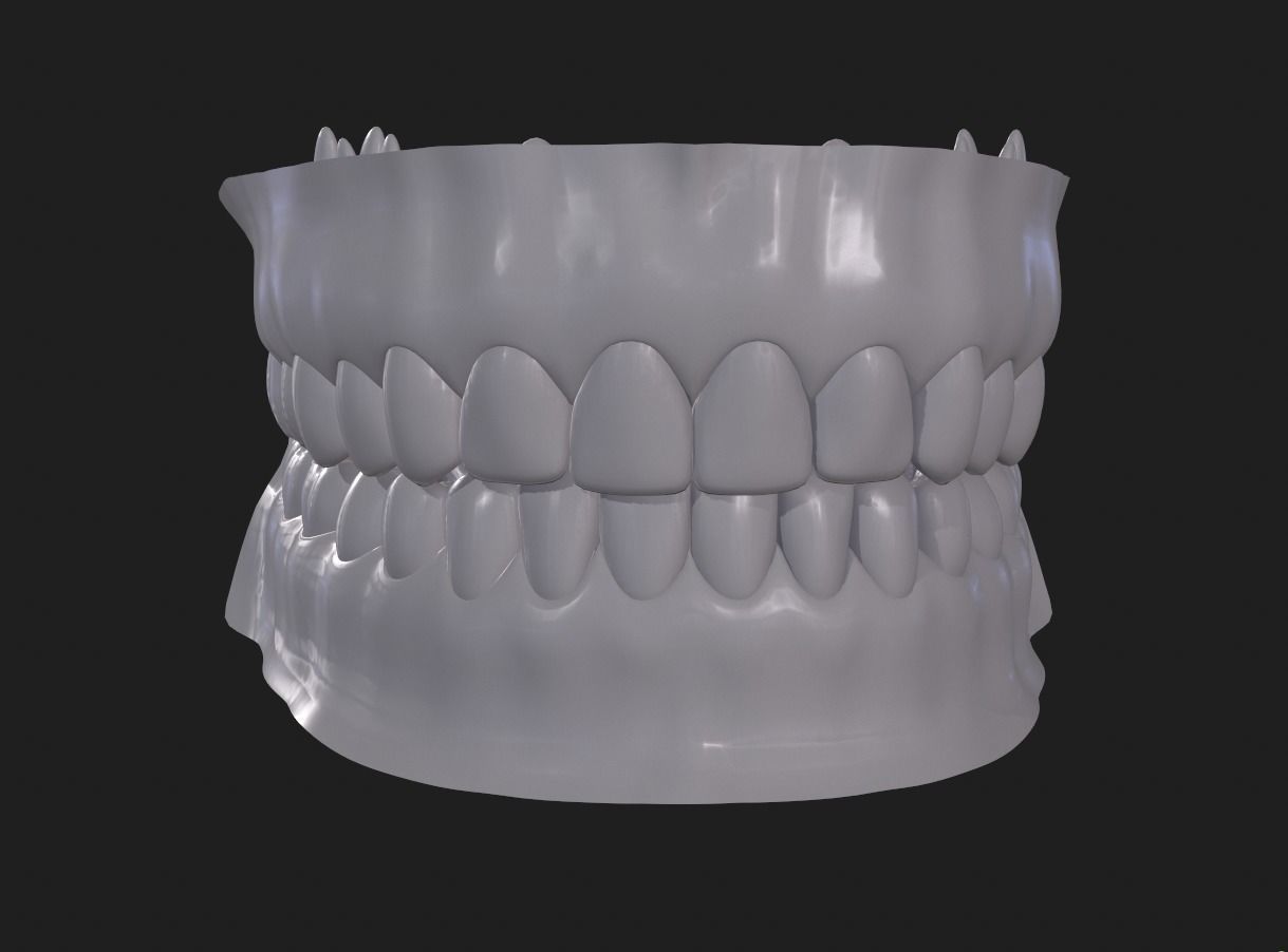 Mouth dental and tounge Low-poly 3D model_4