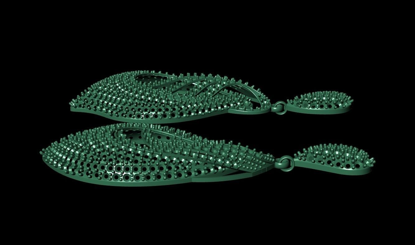 Diamond earrings 3D print model_6