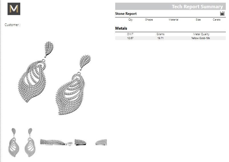 Diamond earrings 3D print model_2