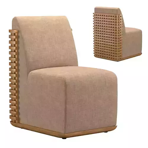 TRELICA TEAK DINING SIDE CHAIR 3D model