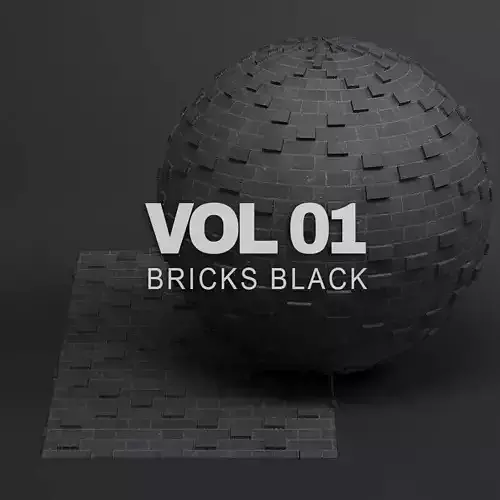 Bricks vol01 Black 8K Seamless PBR Materials Texture