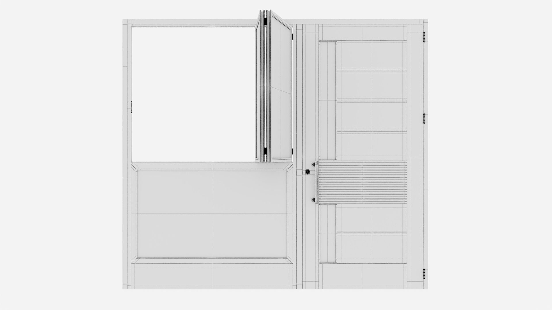 Aluminium door 260 3D model_5