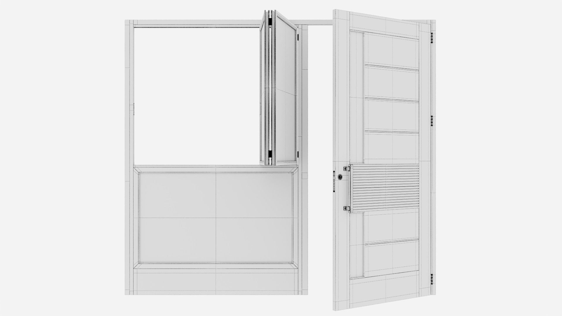Aluminium door 260 3D model_6