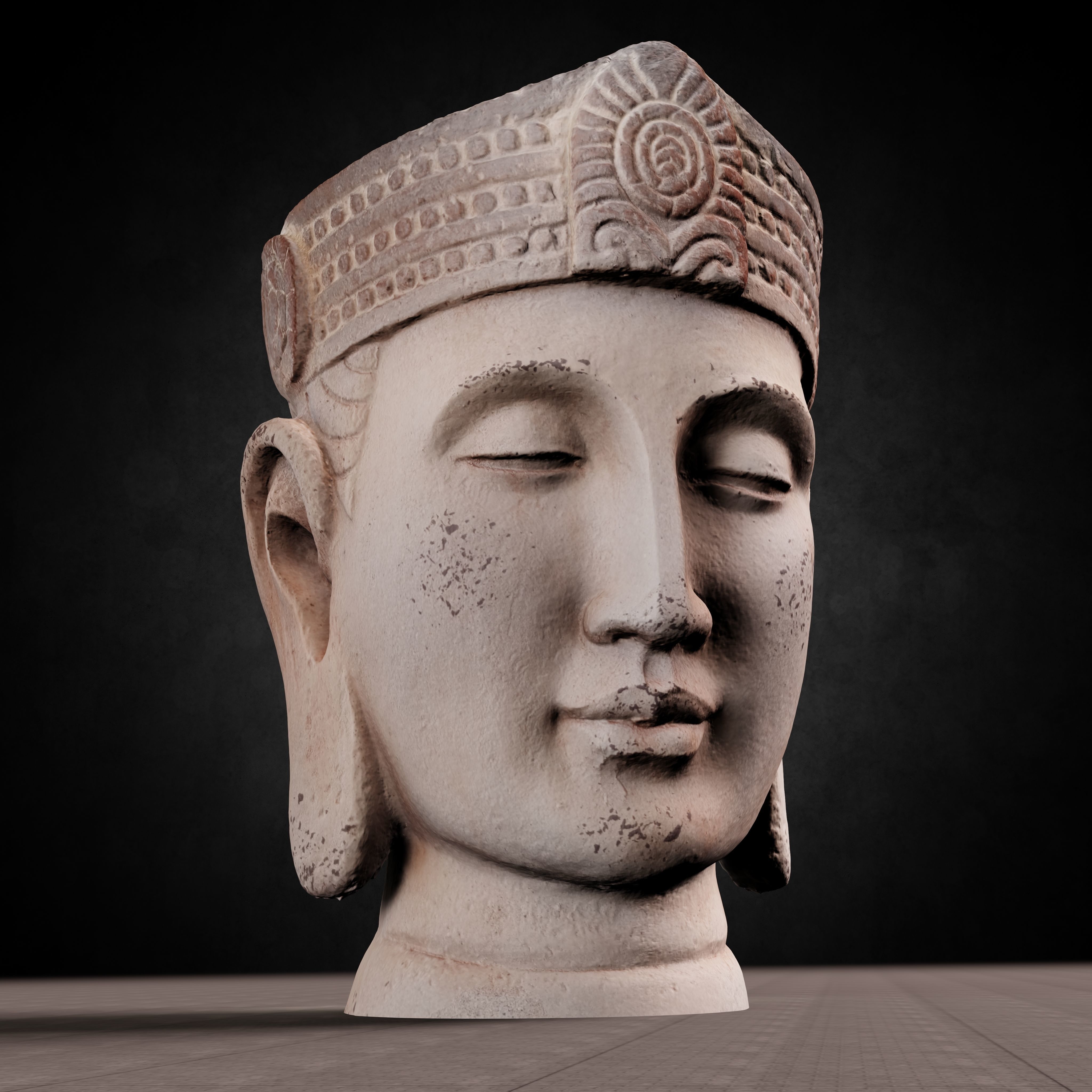 Buddha Photorealistic PBR Low-poly 3D model_5