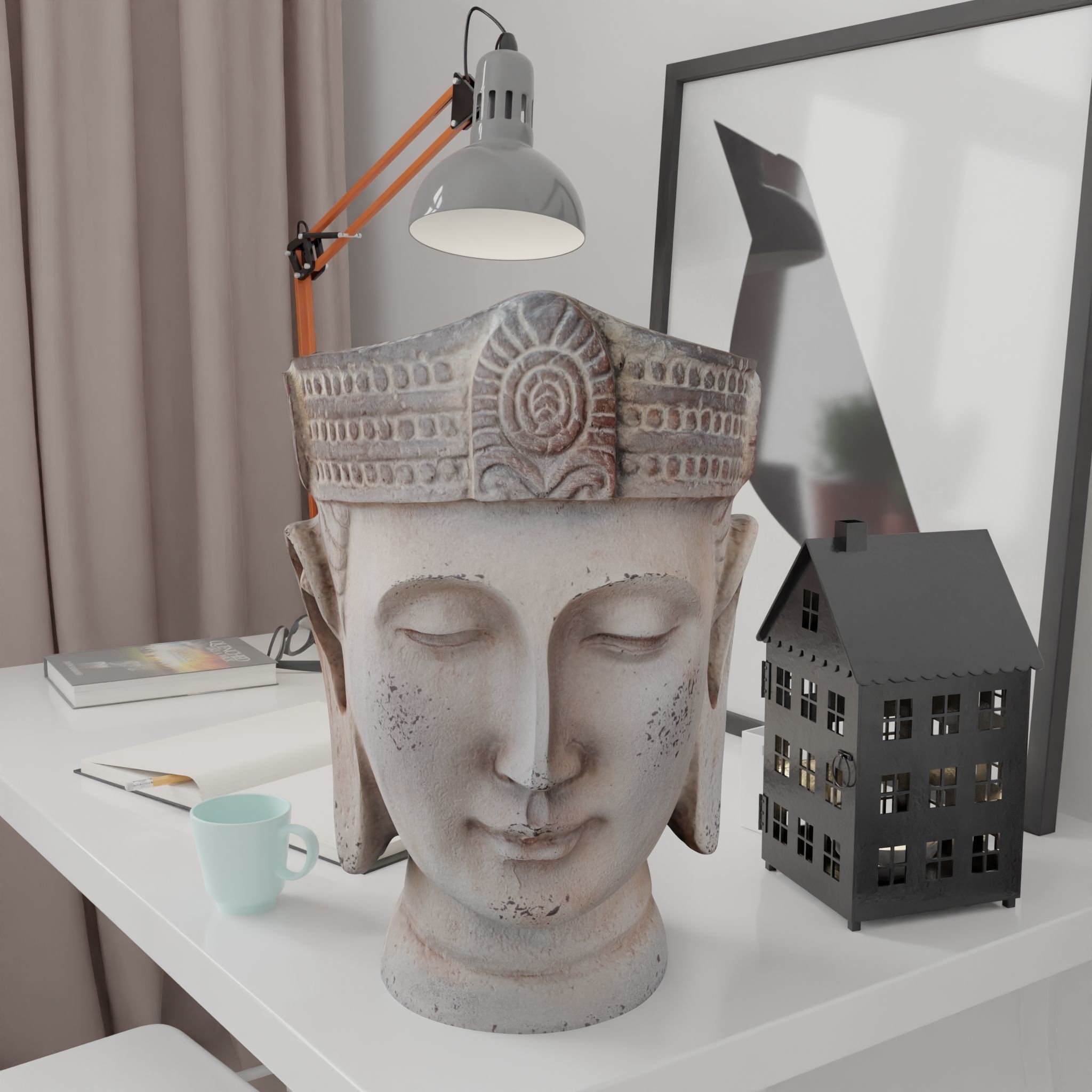 Buddha Photorealistic PBR Low-poly 3D model_3