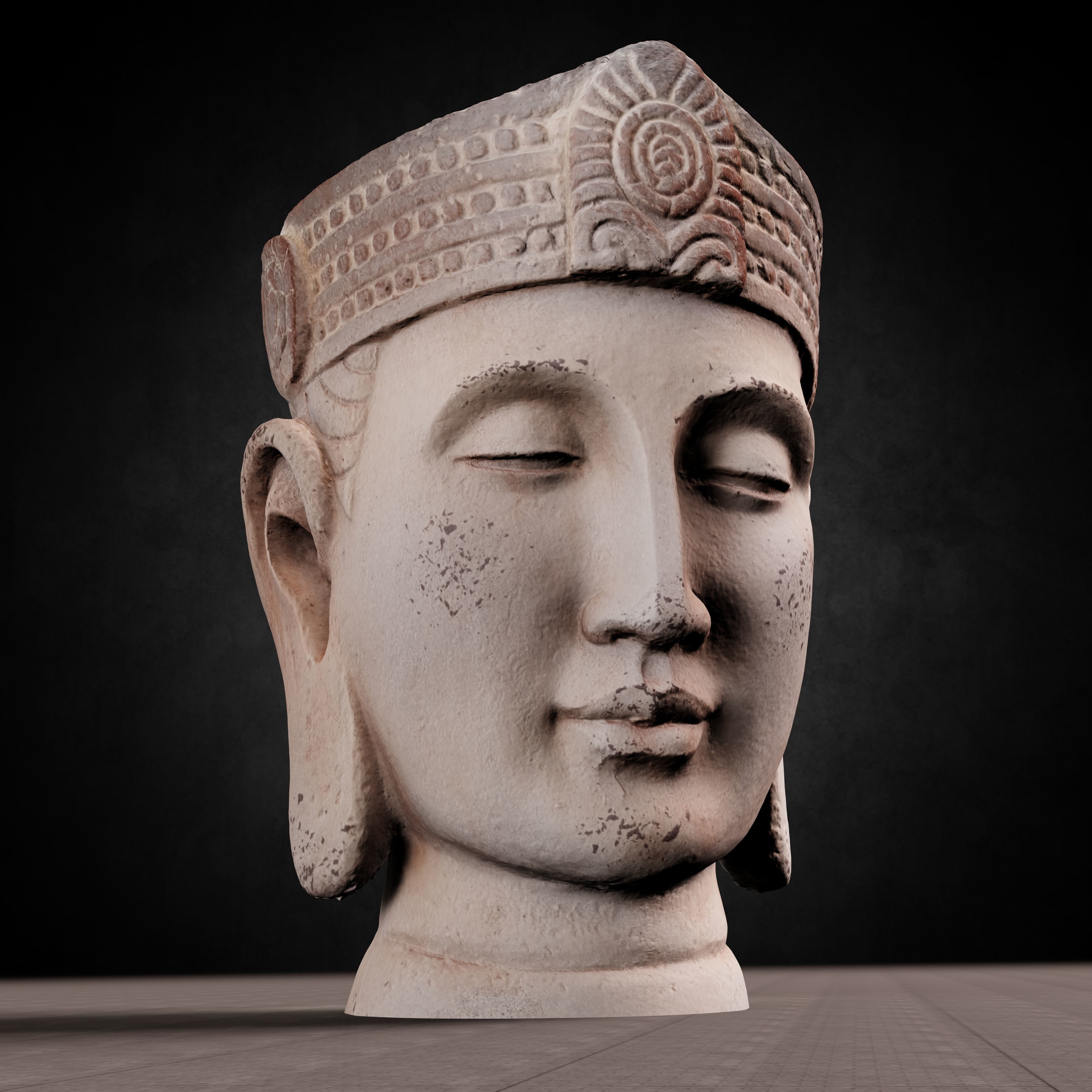 Buddha Photorealistic PBR Low-poly 3D model_6