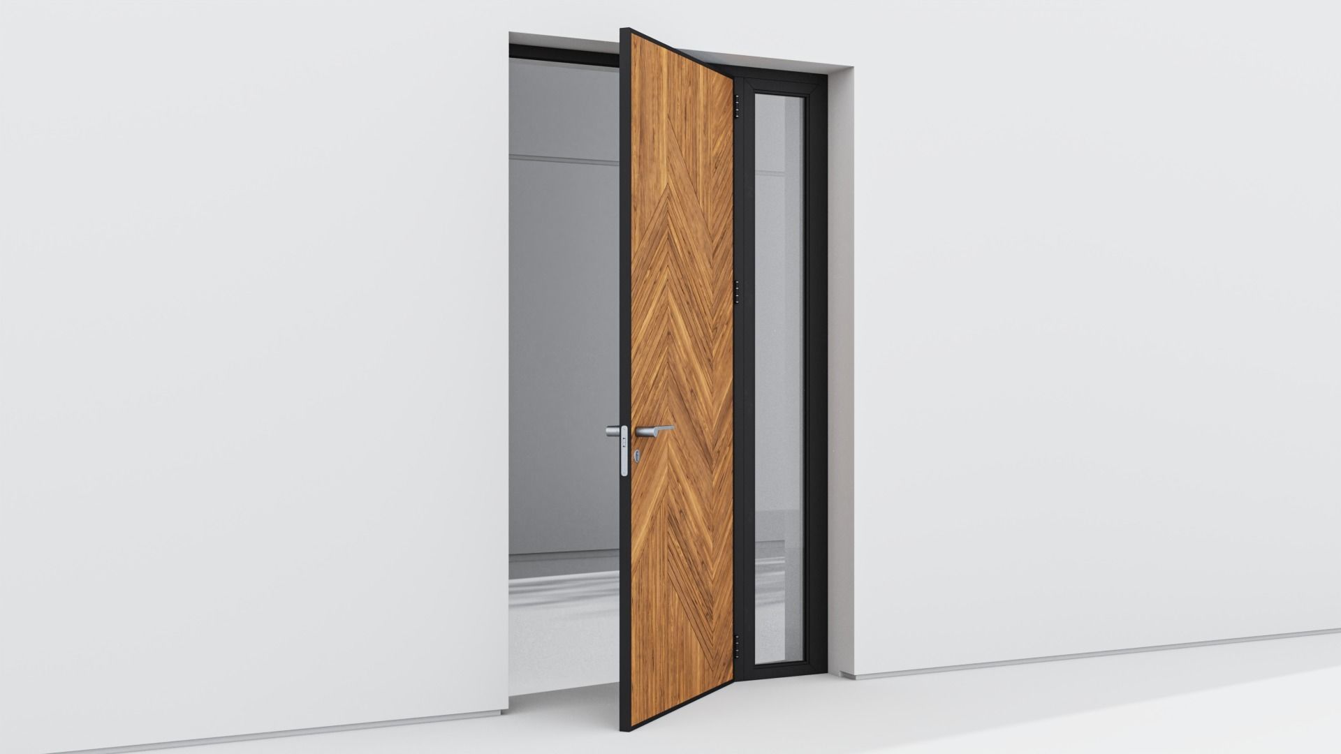 Aluminium door 261 3D model_3