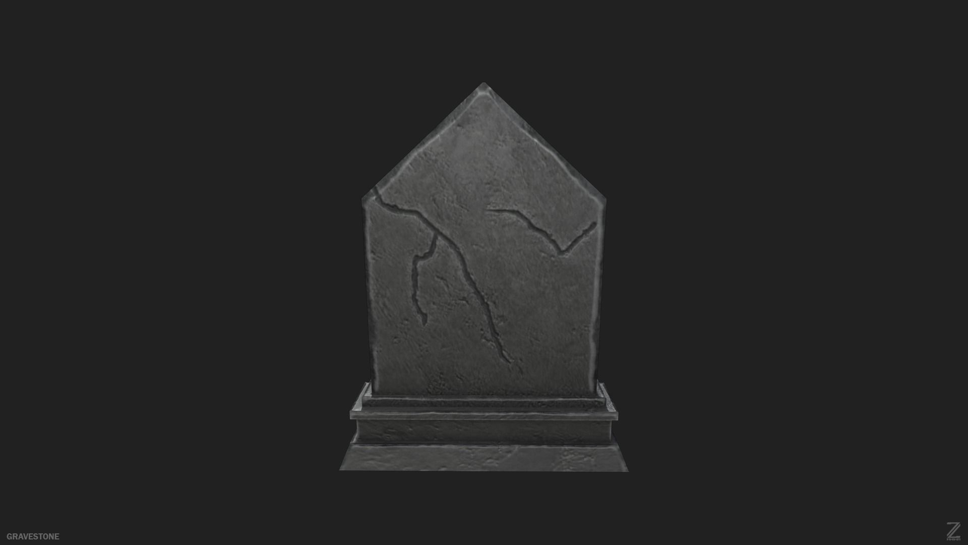 Gravestone Low-poly 3D model_7