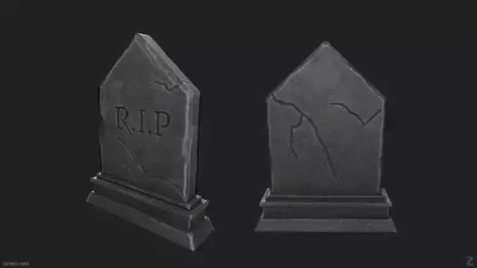 Gravestone Low-poly 3D model