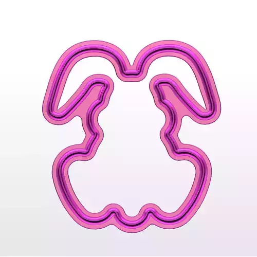 3D model Easter bunny cookie cutter