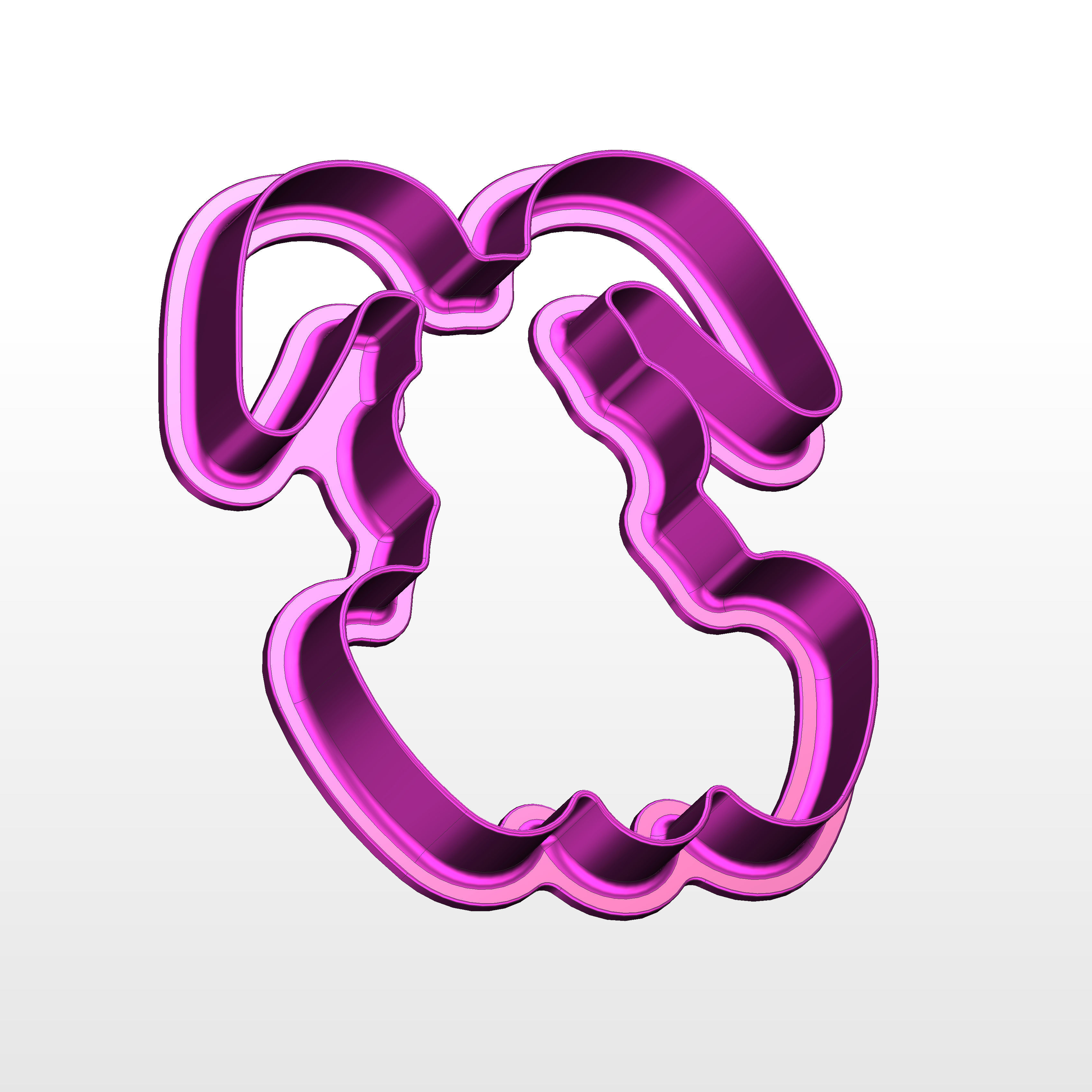 3D model Easter bunny cookie cutter 3D print model_3