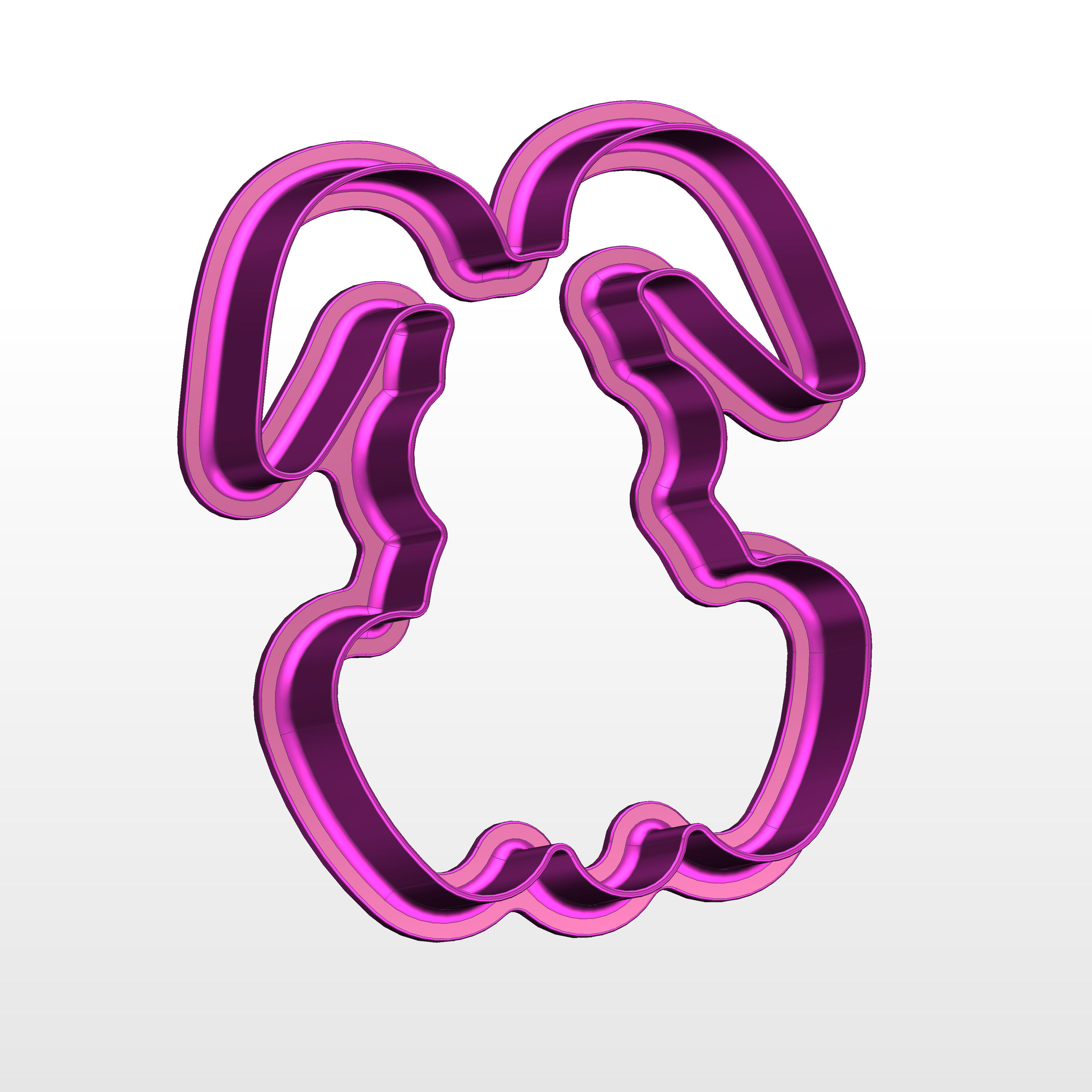 3D model Easter bunny cookie cutter 3D print model_5