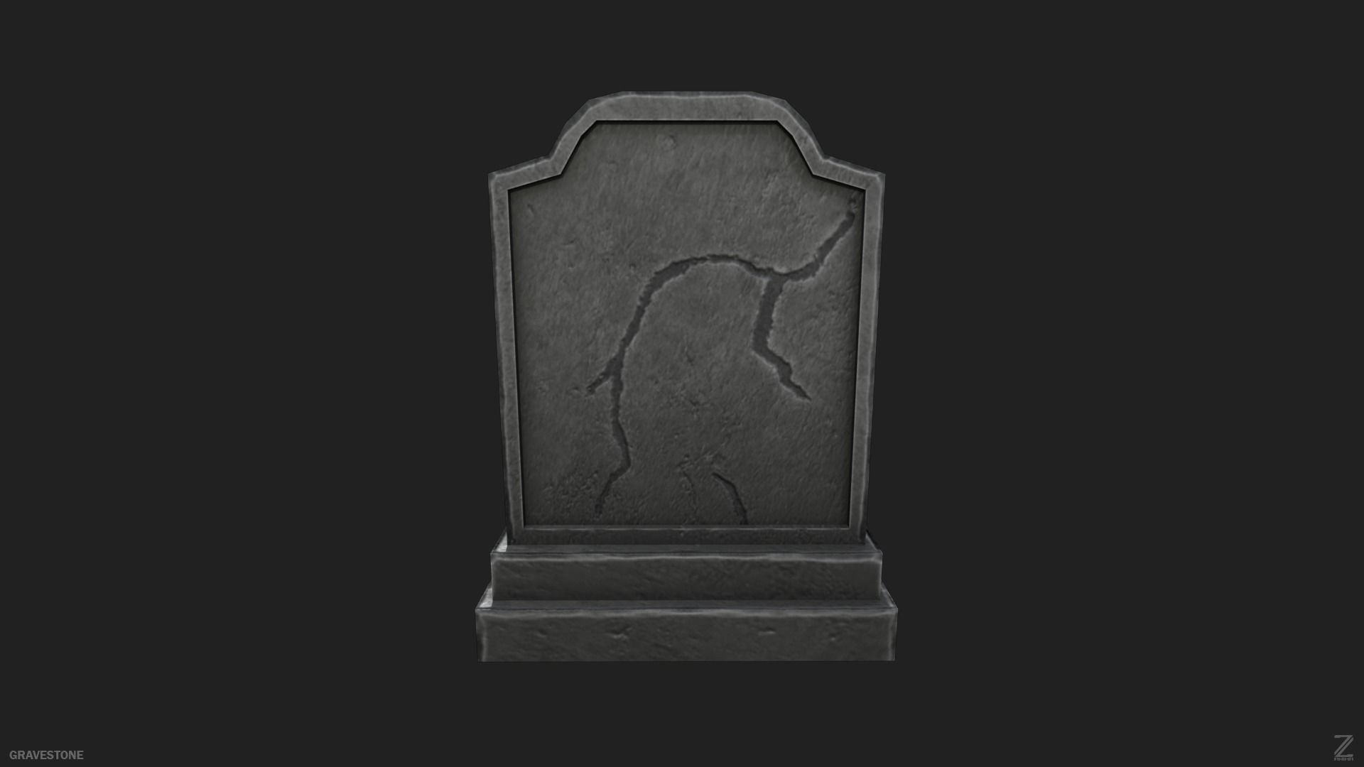 Gravestone Low-poly 3D model_7