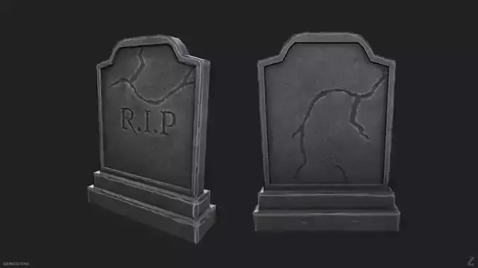 Gravestone Low-poly 3D model