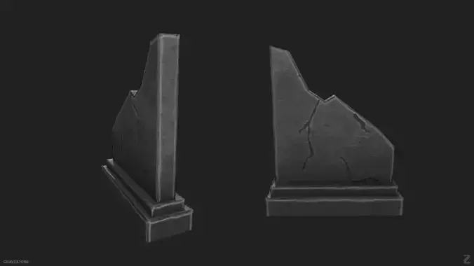 Gravestone Low-poly 3D model