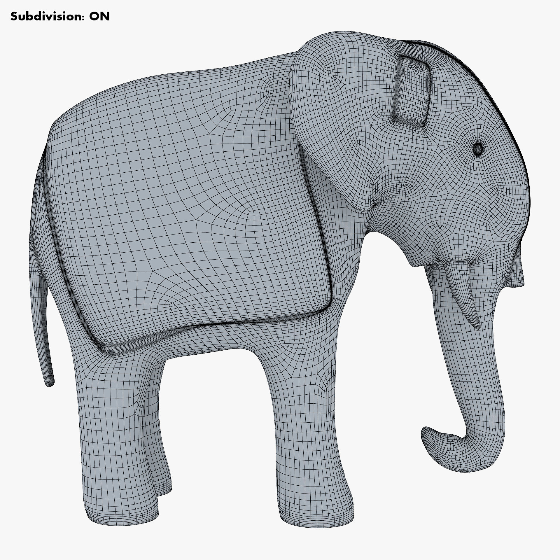 Elephant Wooden Statue v 1 3D model_13