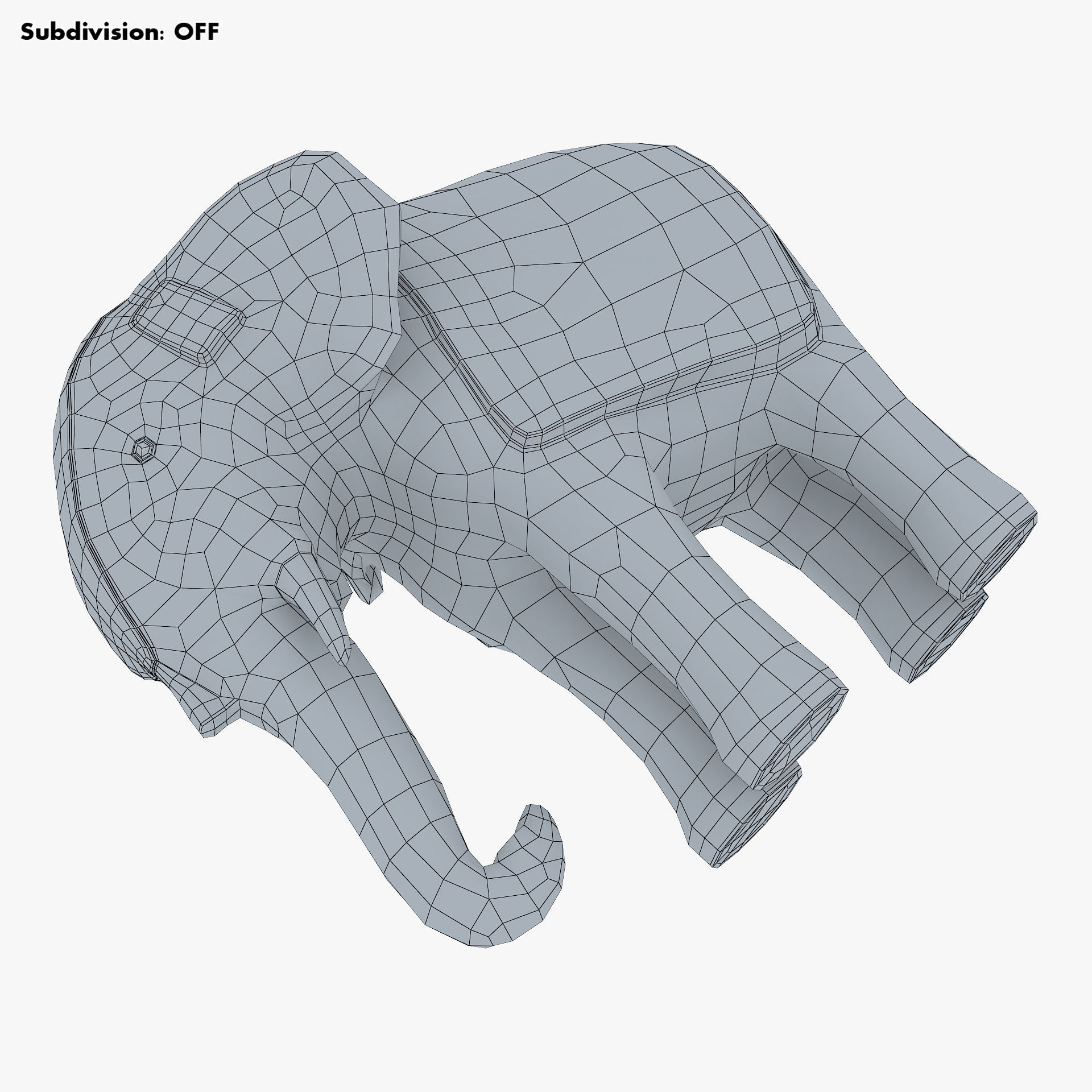 Elephant Wooden Statue v 1 3D model_26