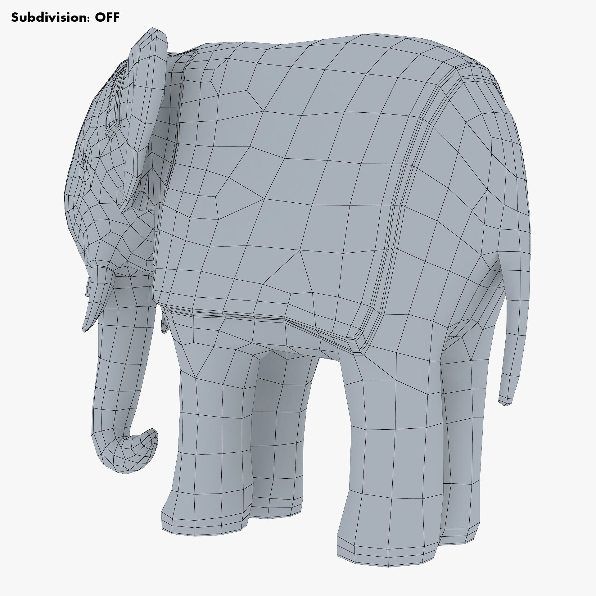 Elephant Wooden Statue v 1 3D model_18