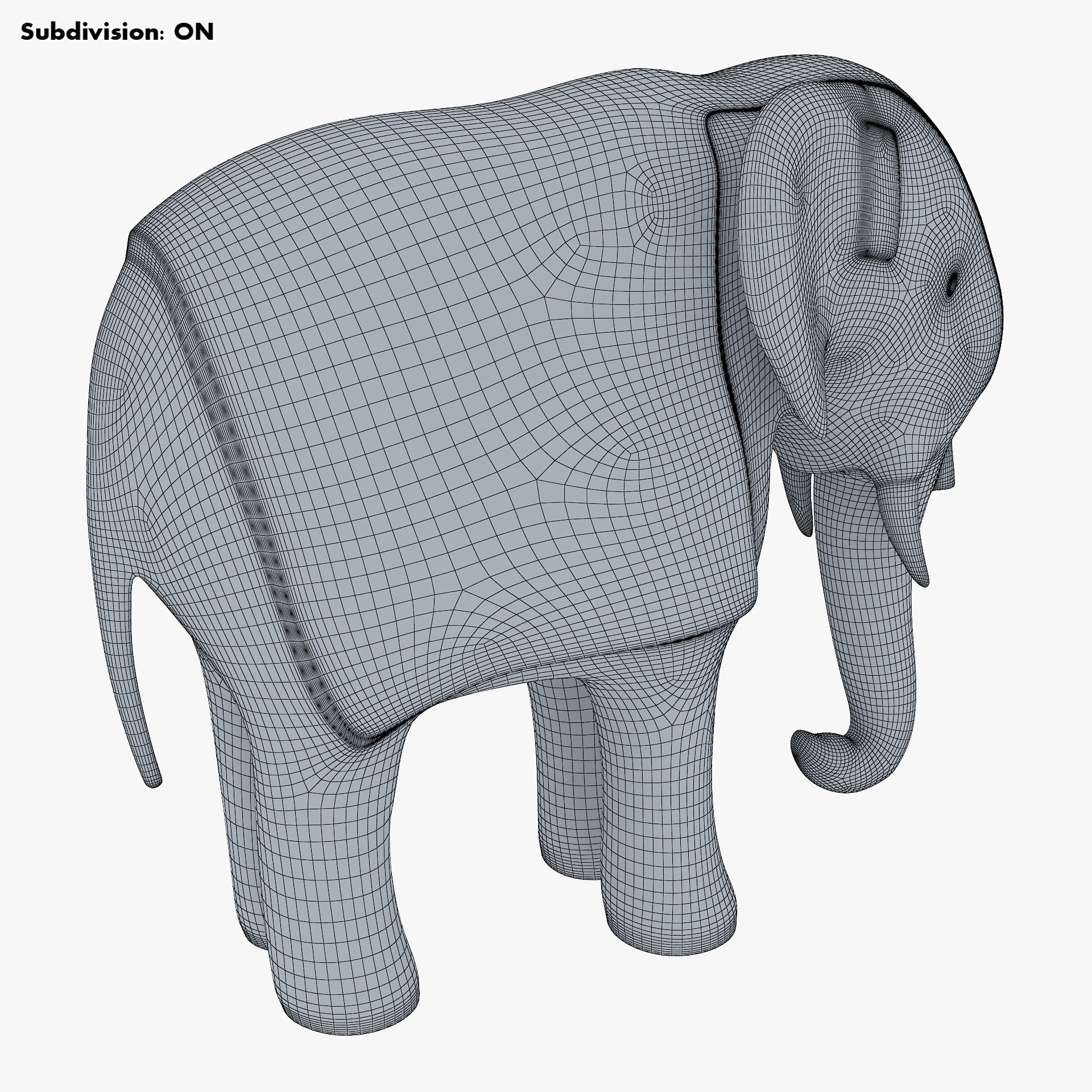 Elephant Wooden Statue v 1 3D model_11