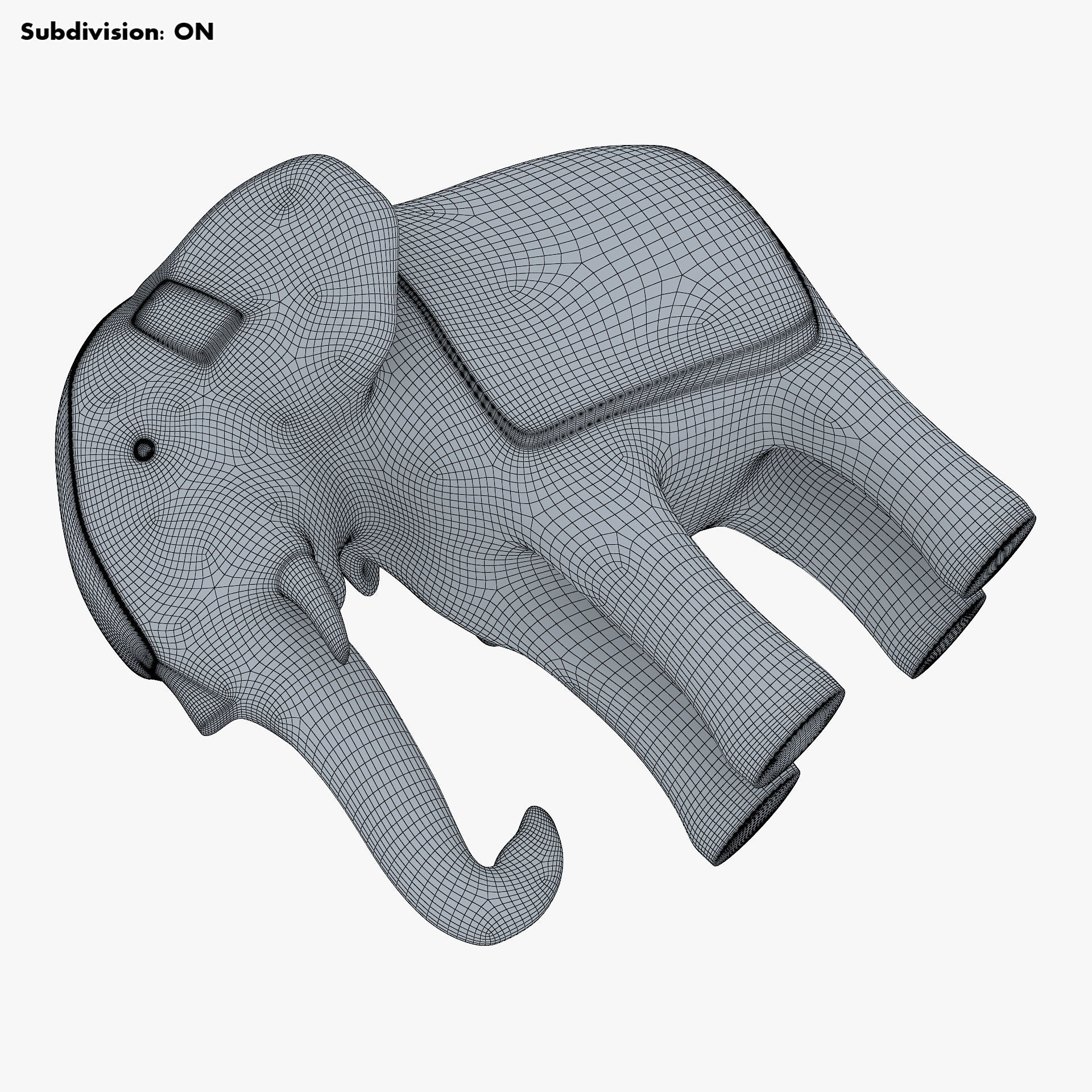 Elephant Wooden Statue v 1 3D model_25