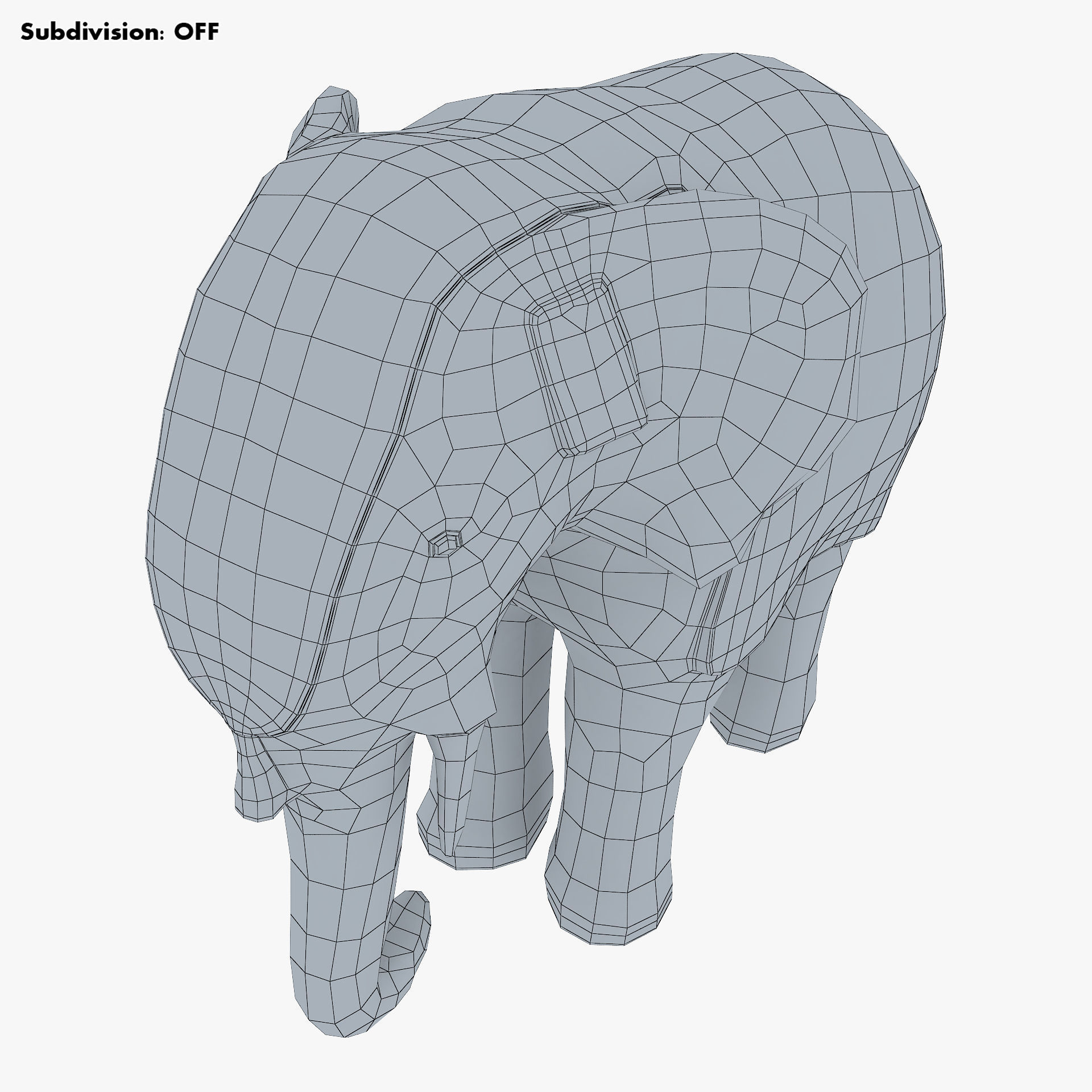Elephant Wooden Statue v 1 3D model_20