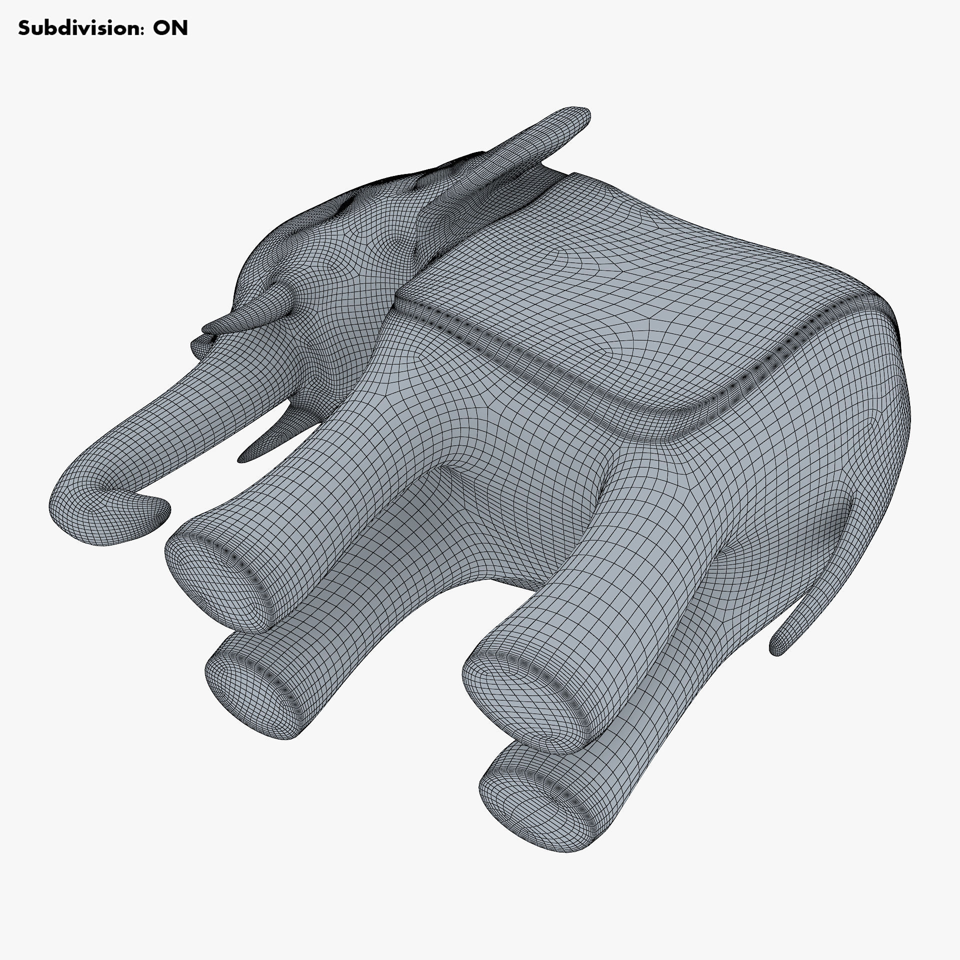 Elephant Wooden Statue v 1 3D model_23