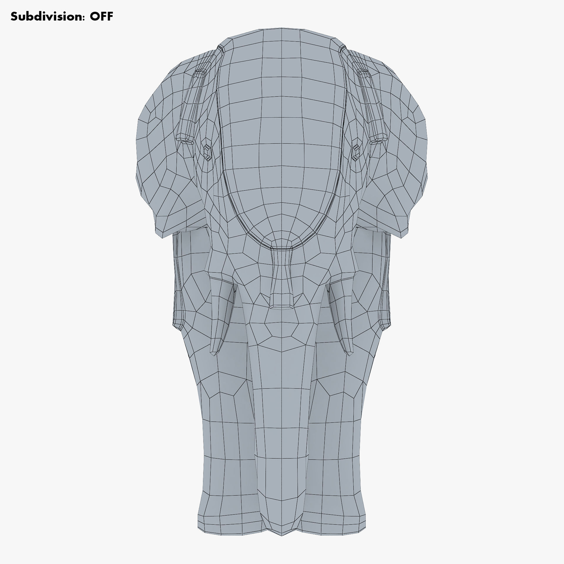 Elephant Wooden Statue v 1 3D model_22