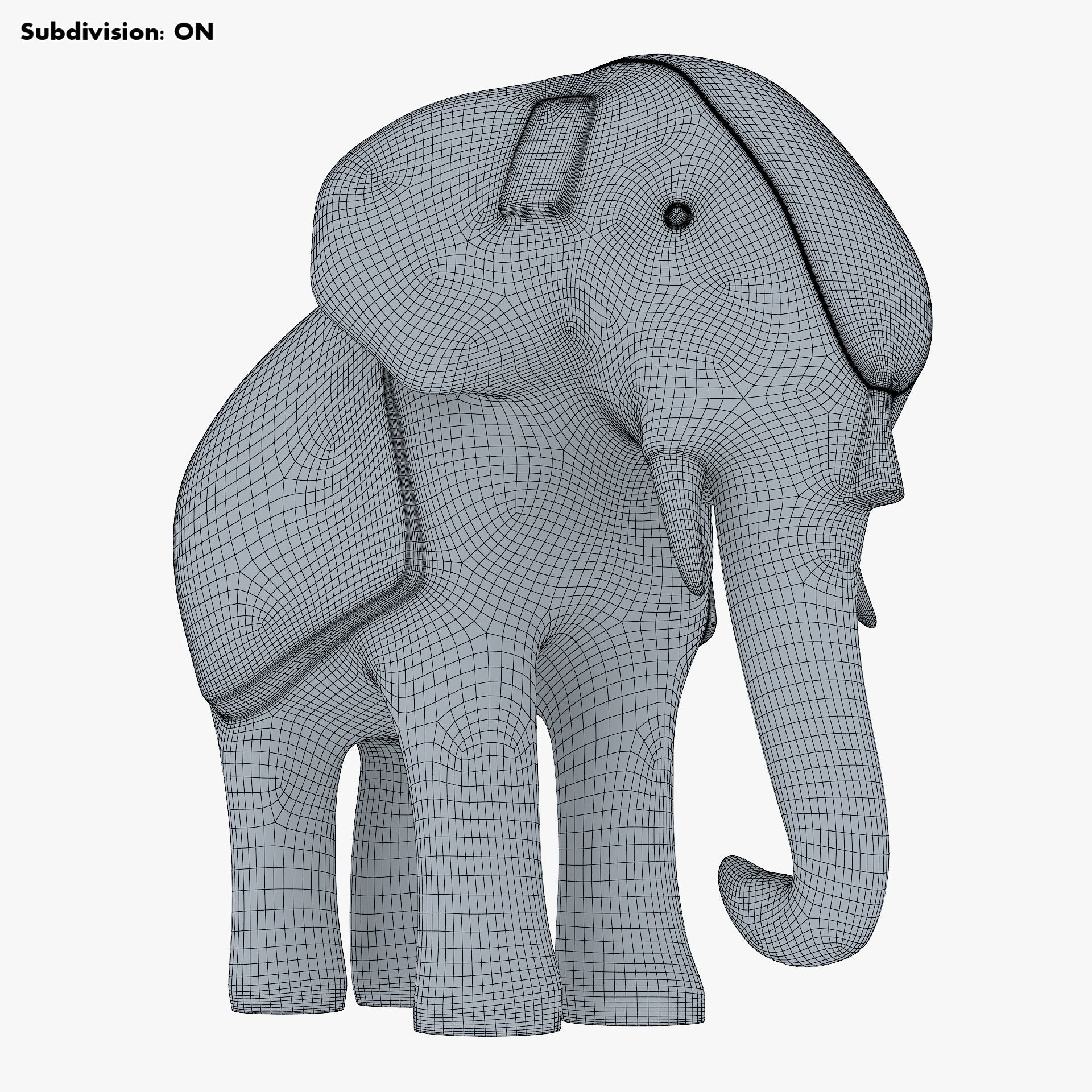 Elephant Wooden Statue v 1 3D model_15