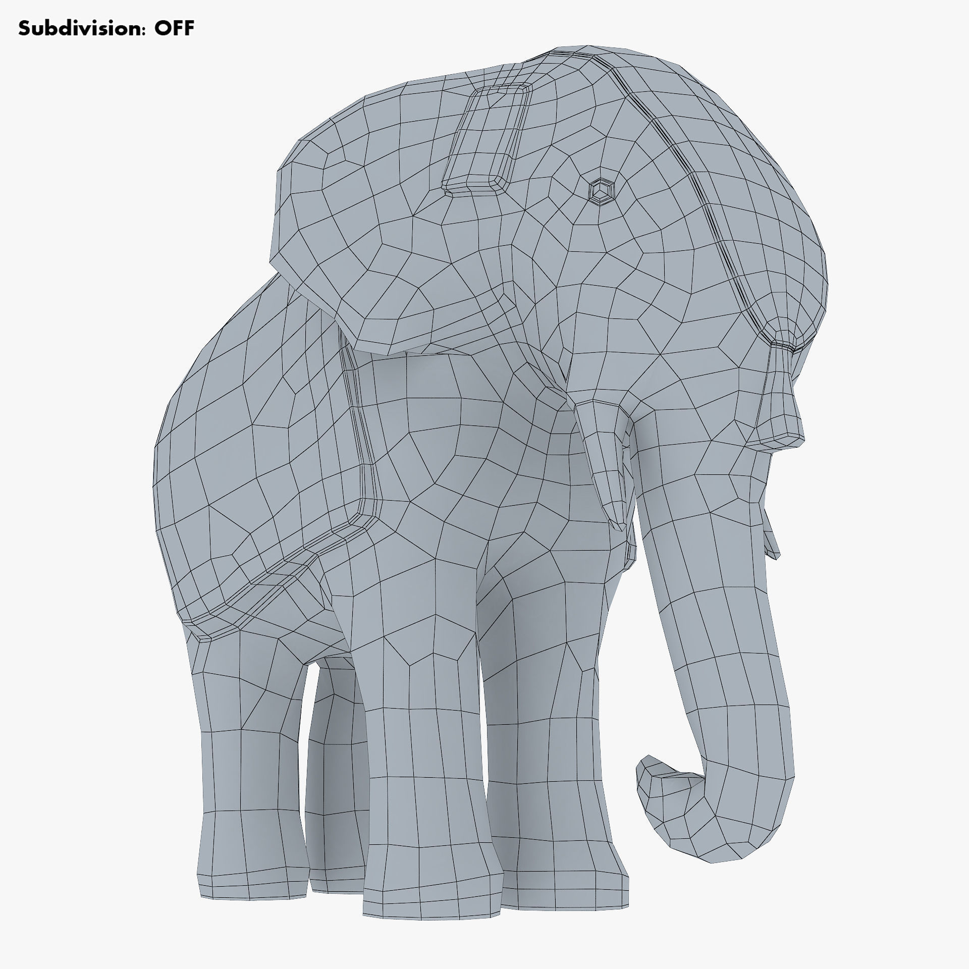 Elephant Wooden Statue v 1 3D model_16