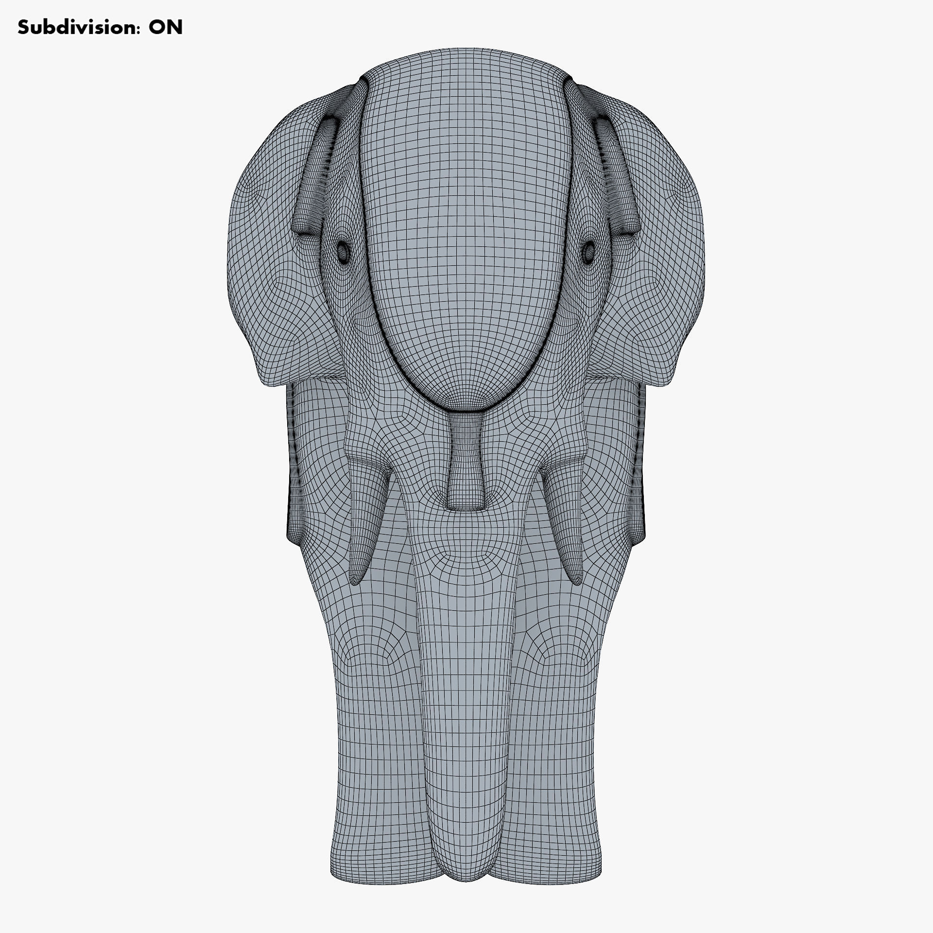 Elephant Wooden Statue v 1 3D model_21