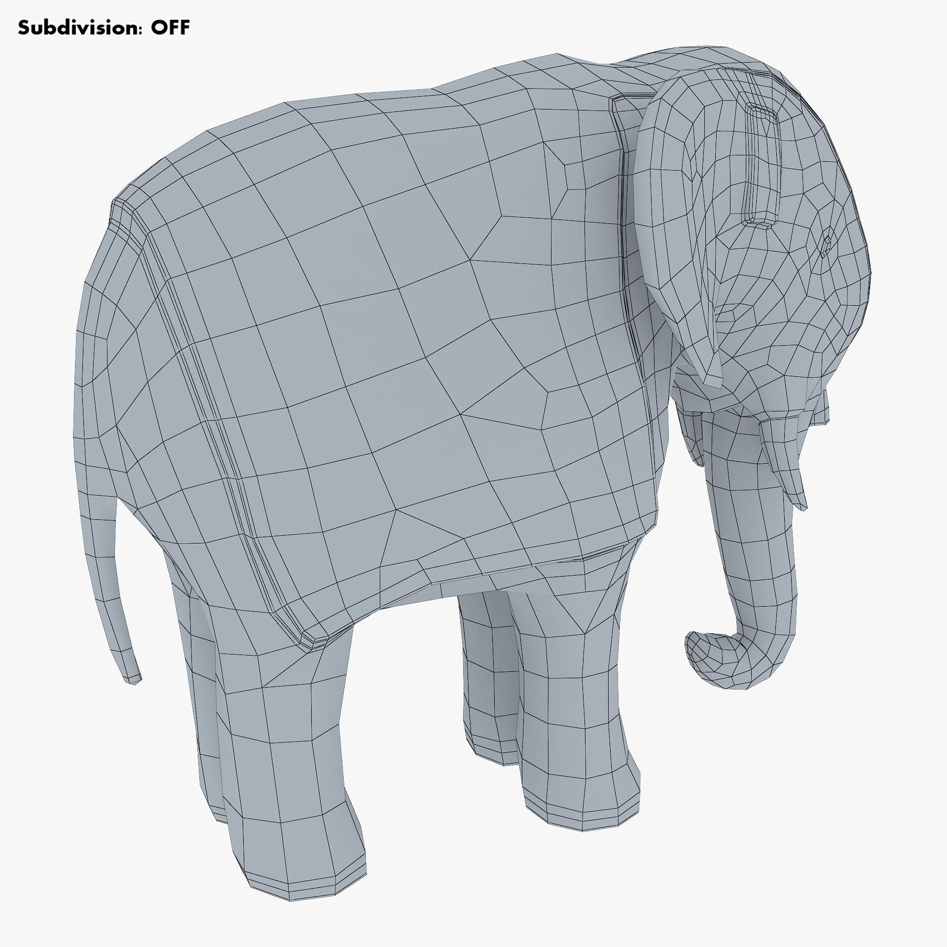 Elephant Wooden Statue v 1 3D model_12