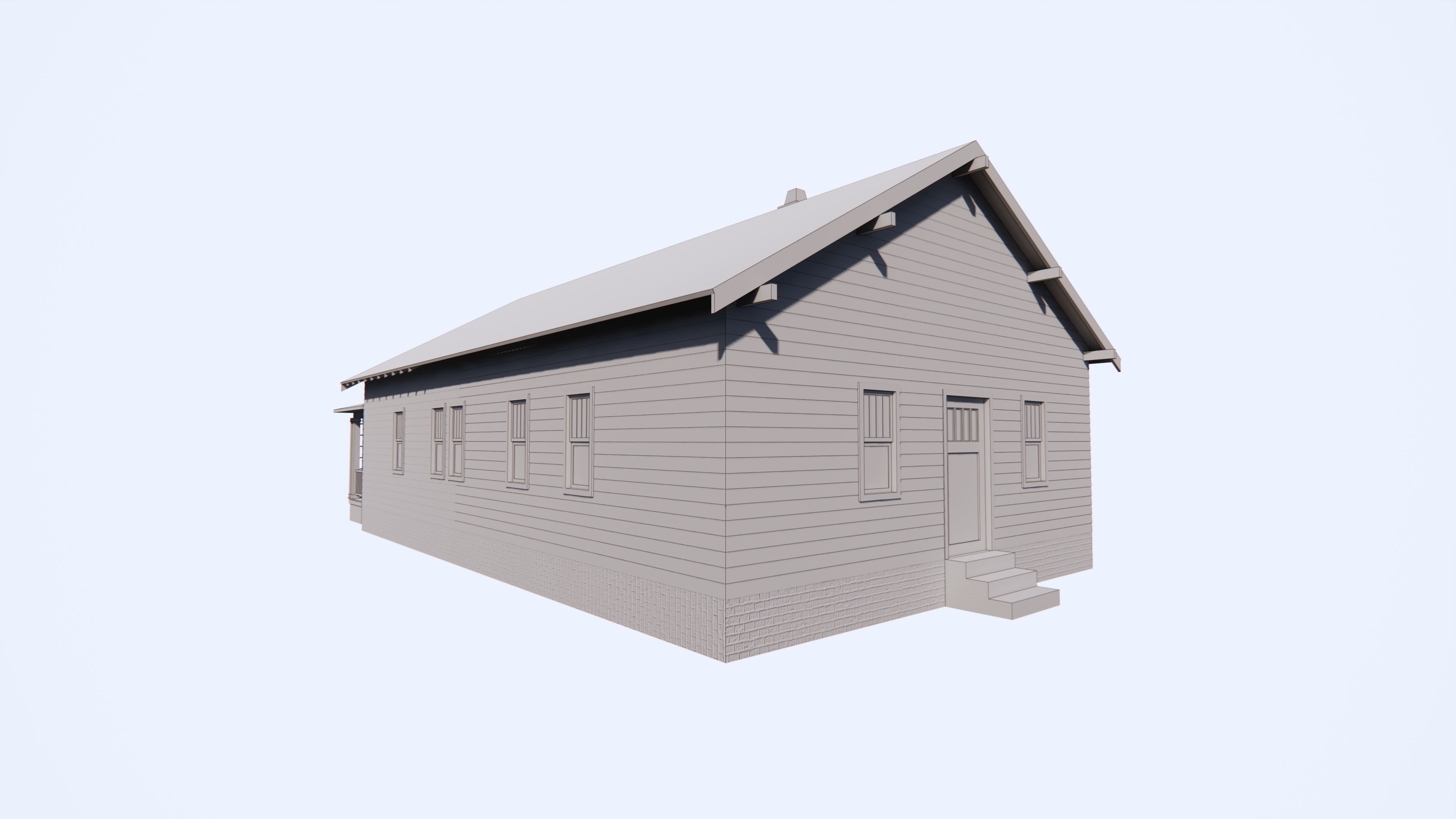 Vintage 1940s House 3D model_4