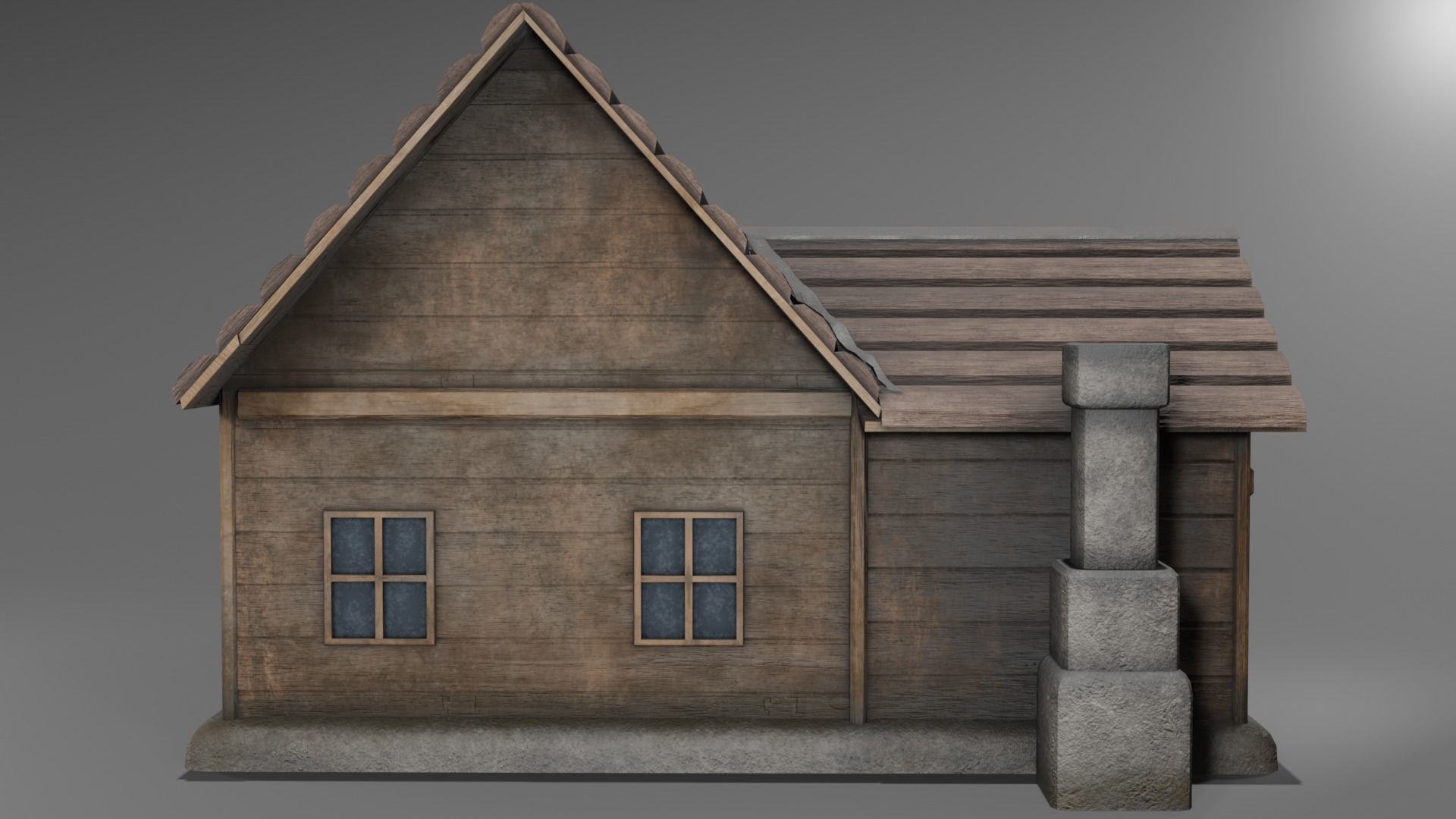 Old Wooden Tavern Low-poly 3D model_6