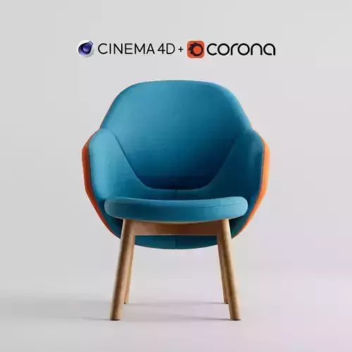 Albu Lounge Armchair By Ton C4D and Corona Renderer 3D model