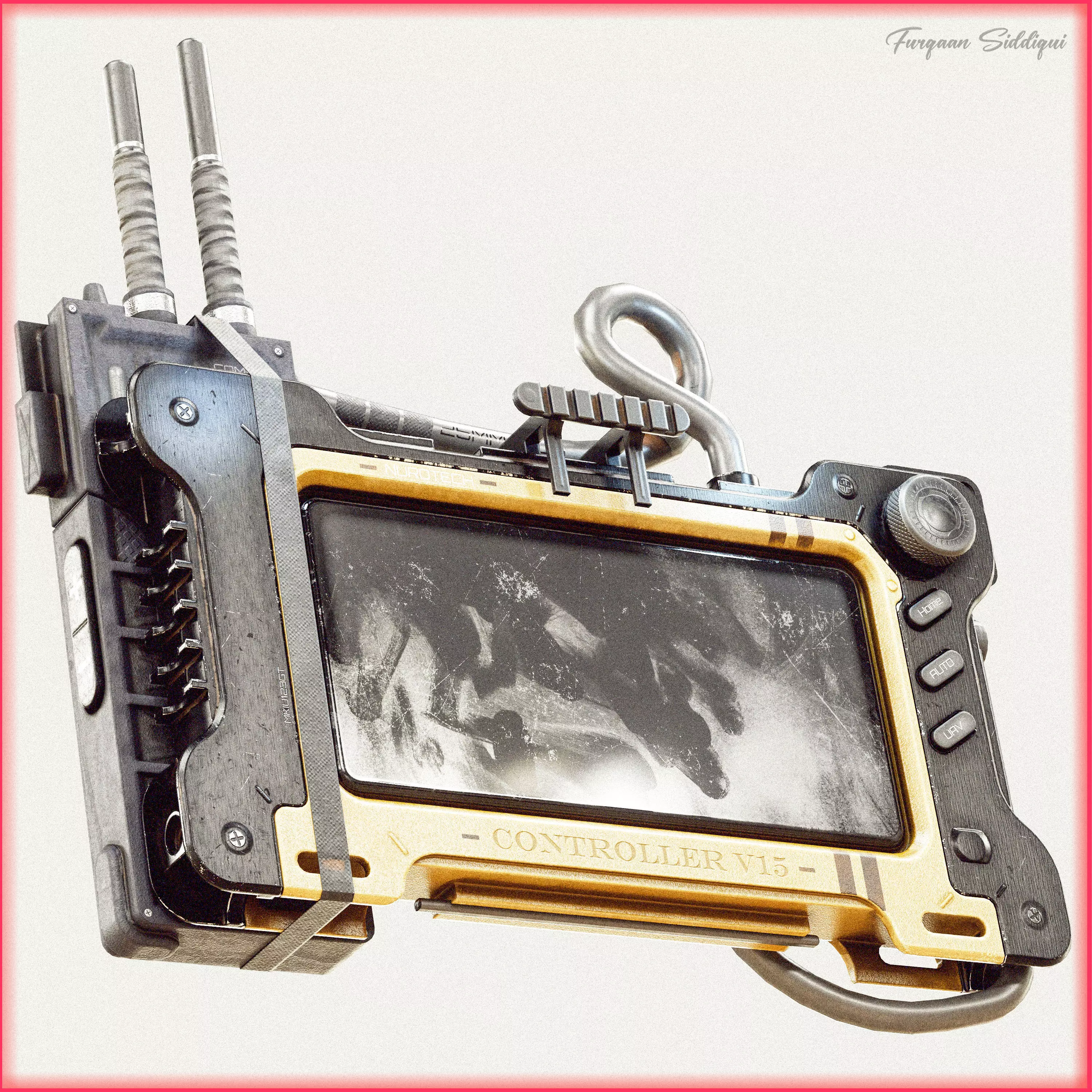 Sci-Fi Controller V15 PBR Low-poly 3D model_0