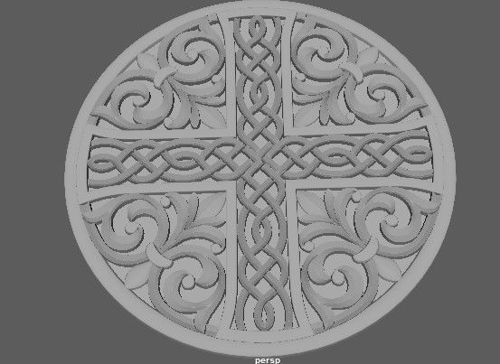 Central decor ornament for furniture 3D model_4