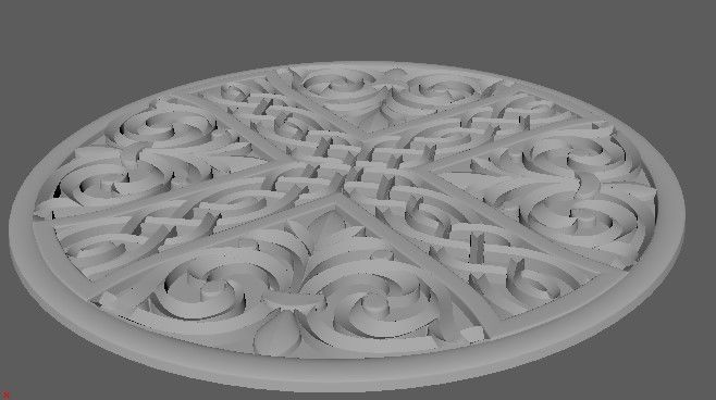 Central decor ornament for furniture 3D model_3