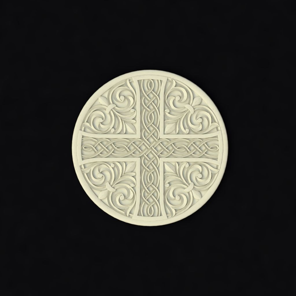 Central decor ornament for furniture 3D model_1